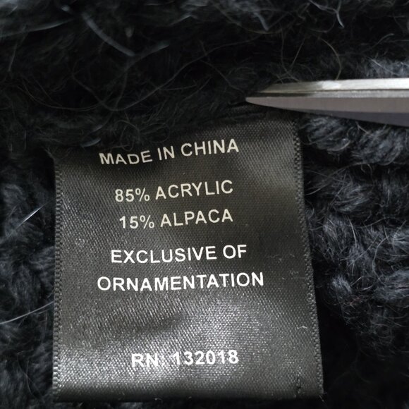 Improvd Cardigan Womens S Black LS Belt Alpaca Blend Chunky Knit Grunge Preppy - Picture 11 of 16